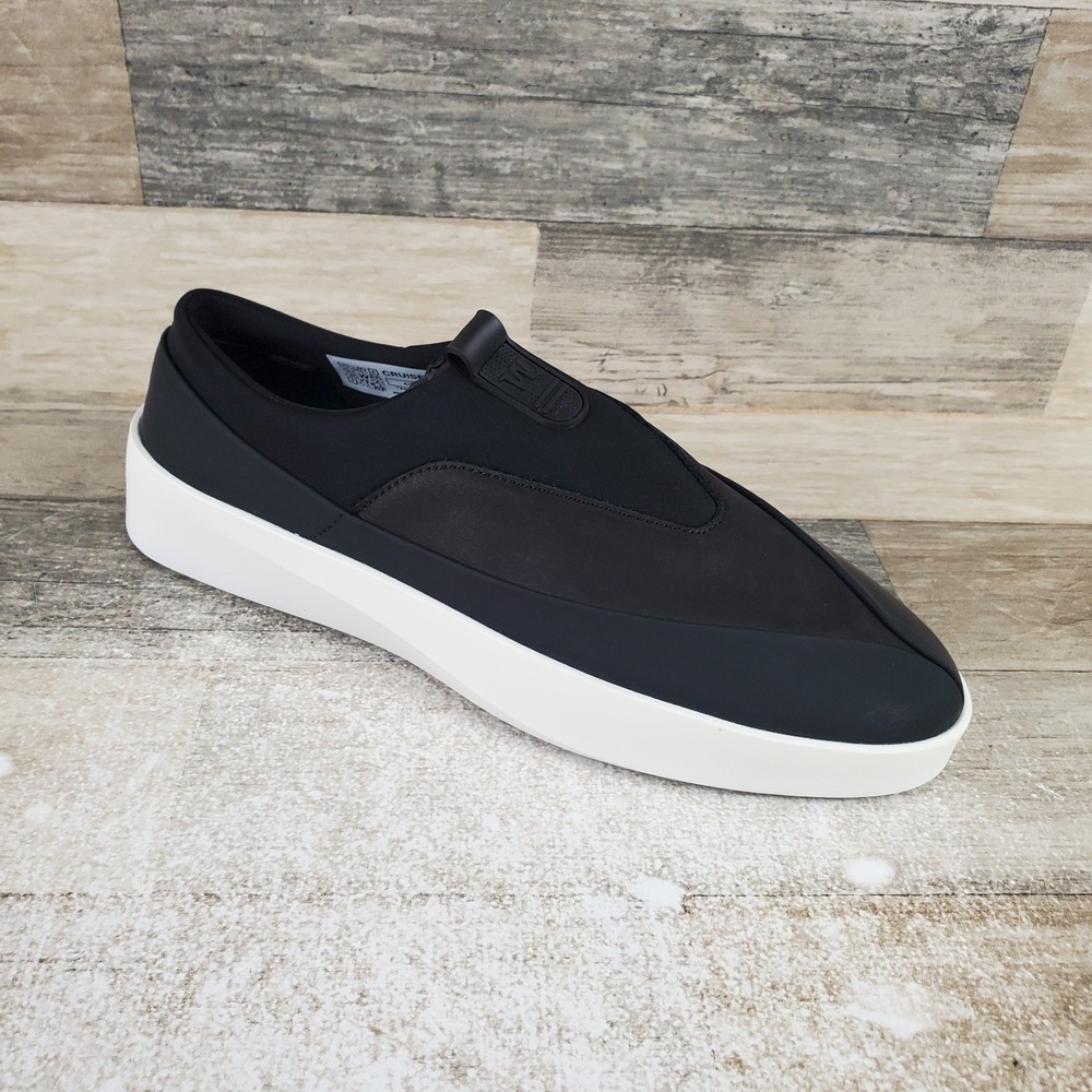 Wolf & Shepherd Cruise Tre Womens Shoes Sz 9 Black White Leather Slip On Sneaker